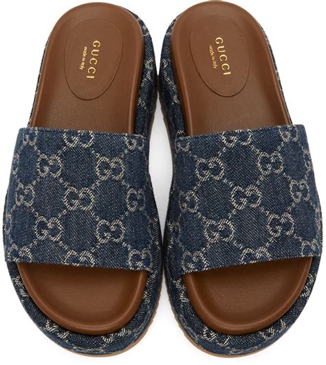 gucci denim platform sandals|platform Gucci sandals for women.